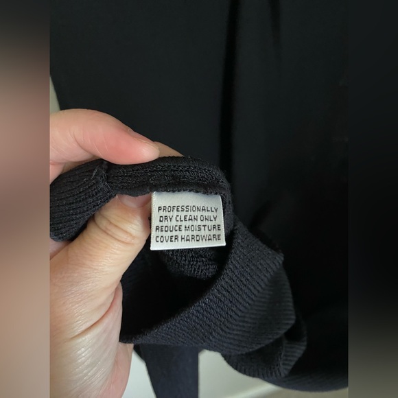 Christmas Holiday St. John Evening Black Cocktail Dress Beaded Sleeve Size 6 - Picture 8 of 10